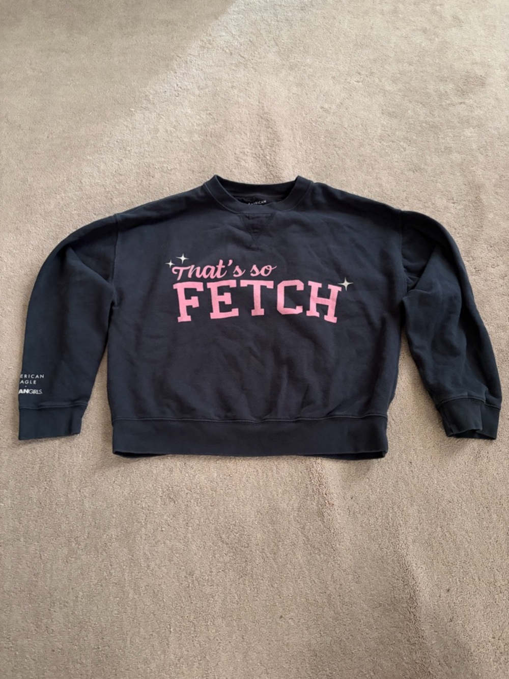 That’s So Fetch Black Sweatshirt with Pink Lettering